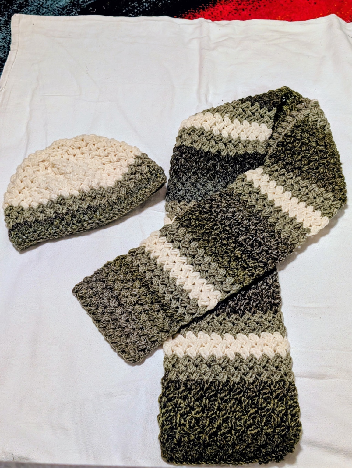 Brittany Hat & Scarf Set — original customer photograph